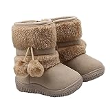 BESPORTBLE Schneestiefel mit Weicher Rutschfester Sohle Warme Winter Krabbelschuhe für Junge Mädchen Atmungsaktiv Vielseitig Kombinierbar zum Laufenlernen Beige Innenlänge