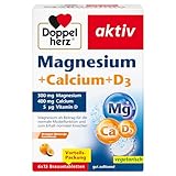 Doppelherz Magnesium + Calcium + D3 - als Beitrag für die normale Muskelfunktion und zum Erhalt normaler Knochen - 6 x 15 gut auflösende Brausetabletten mit Orangen-Maracuja-Geschmack