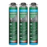 Bauschaum Pistolenschaum All Season PU Schaum - Effektiver Dämmung- und Fugenfüller-Schaumstoff für präzise Anwendungen - Schaum zum Isolieren (3 x 750ml)