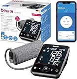 Beurer BM 64 Oberarm-Blutdruckmessgerät, AFib-Erkennung zur Schlaganfallprävention, Ruheindikator, Manschette für 22-42 cm, mit App, Datenübertragung zu Apple Health und co.