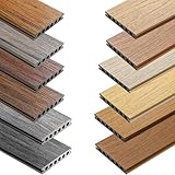 ECOTRAVERS | WPC Terrassendielen Verbundwerkstoff PREMIUM | Komposit dielen Balkonfliesen Terrassendielen Muster | Holzprobe | Sample kit | Musterstück | Sampler | 6stuck - 12 Farben