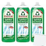 Frosch Spiritus Glas-Reiniger 3er Pack (3x750ml Flasche) + usy Block