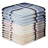 AYBUY Taschentücher Herren, 12 Stück Stoff Taschentücher Herren, Baumwolle Herrentaschentücher Stofftaschentuch, Wiederverwendbar Herrentaschentücher, 40cm x 40cm (A)