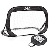 Goal Star Pop-Up Fußball Tor Torwand 120x80x80cm; Selbstaufbauendes Automatik Fussball-Tor klappbar mit Tragetasche (1 x Schwarz)