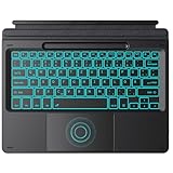 CACOE Bluetooth Tastatur für Surface Pro 12, Ultraslim Keyboard Type Cover für Surface Pro, 7-Farben Hintergrund Beleuchtung und Stifthalter, Mit Trackpad, Schwarz