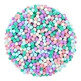 1 cm Pompons zum Basteln,1000 Stück Bunte Pompons, Mini Filzkugeln, Klein Bastel Pompoms für Lustige DIY Kreative Handwerk, Partydekoration, Feine Haar-Accessoires(Pastellfarben)