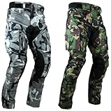 HEYBERRY Sportliche Motorrad Hose Motorradhose Camouflage Weiß Gr. L