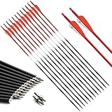 S F Bogenschießen Erwachsene Pfeile für bogenschießen Carbonpfeile，Geeignet für compoundbogen Recurvebogen Langbogen-12 Stück （30 Zoll）
