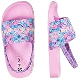 Torotto Unisex-Kinder Badeschlappen Sommer Flache Hausschuhe Badesandalen rutschfest Schlappen Badeschuhe(24/25EU Fischschuppe-Rosa)