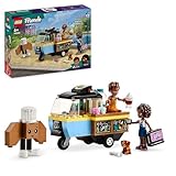 LEGO Friends Rollendes Café, Kleines Bäckerei-Spielzeug für Kinder, Geschenk für Mädchen und Jungen ab 6 Jahren, Lernspielzeug mit den Figuren Aliya, Jules und dem Hund Aira 42606