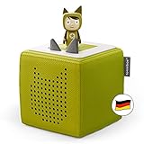 tonies Toniebox Starter Set inkl. 1 Kreativ Figur – Audioplayer für Hörbücher und Lieder für Kinder, einfach zu bedienende kabellose Musikbox BZW. Lautsprecher, 7 Std. Akku, Grün