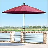 Außenterrasse 8,8 Fuß Neigungsfähiger Kurbel Regenschirm runden Garten wasserdicht und resistent, Aluminiumstrand (Khaki)