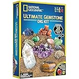 National Geographic Ultimatives Edelstein-Grabset – Faszinierende Edelstein-Ausgrabungs-Sets für Kinder mit 20 authentischen Edelsteinen und Kristallen, STEM Pädagogische Wissenschafts-Kits, Geschenke