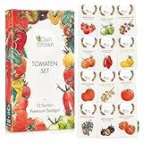 Tomaten Samen Set : 12 Sorten Tomatensamen Set für Garten und Balkon – Tomaten Anzuchtset – Tomatensamen Alte Sorten – Garten Samen Gemüse – Garten Geschenk Set – Alte Tomatensorten Samen OwnGrown