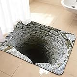 Teppich, 3D-Optische Täuschung Fußabtreter, Schnelltrocknend & Saugstark, Weich & Rutschfest, 60x40cm, Badezimmer Teppich, Schimmelhemmend, Leicht zu Reinigen, Für Dusche, Flur, Küche (Grey1, 40x60cm)