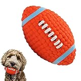 LYINBO Gummiball für Hunde, quietschendes Hundespielzeug, Rugby-Ball, quietschender Latex-Gummi, Hundespielzeug-Bälle, bissfest, Zahn-Trainingsspielzeug für Hunde – 14 x 8 cm