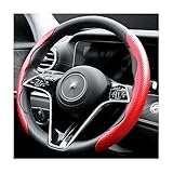 Carbonfaser Auto Lenkradbezug,Sicheres und Rutschfestes Auto Zubehör für Männer und Frauen,Universelle 38-Zentimetern-Auto Lenkradbezug,Lenkradscho für Autos,Tolle Geschenke (Rot)
