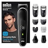 Braun All-In-One Bartpflege Bodygroomer Set, Barttrimmer / Bartschneider, Trimmer/Haarschneider Herren, Haarschneidemaschine, wiederaufladbar, 100 Min. kabellose Laufzeit, MGK5410