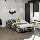 KOBI Kinderbett BATMAN | Autobett | für Kinderzimmer | Jungenbett mit Matratze und Rahmen | 160x80 |