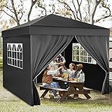 YITAHOME 3X3M Outdoor Pop Up-Pavillon mit Seite Faltpavillon, Wasserdichter Faltbarer Gartenpavillon Für Alle Jahreszeiten Camping Pavillon Anti-uv Mit Kostenlosen Höhenverstellbaren Für Party Märkte