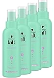 Schwarzkopf Taft Föhn-Spray Volumen (4x 150ml), Haltegrad 3, Föhnspray für alle Haartypen, Volumenspray, vegane Formel*