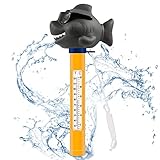 Pool Thermometer - Wasserthermometer Baby Poolthermometer Schwimmende Thermometer mit Schnur, Schwimmbecken Thermometer für Pool, Badewanne,Aquarien & Fischteiche, Schwimmbad und Teich (Hai)