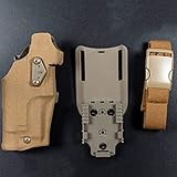 ANSNOW Taktisches Airsoft-Holster, Airsoft-Holster Für Rechtshänder Für Glock 17/19, Kompatibel Mit X300-Leuchten, Holster Qls, Schnellmontageadapter, Beinschutz, Drop/Hellbraun