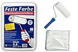 Wilckens Feste Farbe Innenwandfarbe inkl.1x Farbroller, 1x Abdeckfolie (feste Farbe 2,5 Liter weiss)