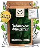 NORDHOLZ® Mentholkristalle [50gr] für Sauna in Premium Qualität aus 100% Minzöl - Befreit die Atemwege und sorgt für intensiven Duft in der Sauna - Sauna Zubehör
