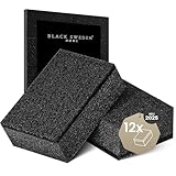 Black Sweden Home SVAMP Schwamm 12 Stück Küchenschwamm Schwarz - Spülschwamm Schwarz, Langlebig und Universell Einsetzbar - Geschirrschwamm, Putzschwamm mit Scheuervlies