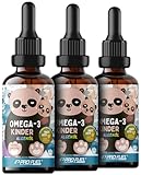 Omega-3 Vegan für KINDER (150 ml) - DHA & EPA - Omega-3-Algenöl mit 250 mg DHA und 130 mg EPA pro Tag - leckerer Orangen-Geschmack - laborgeprüft mit Zertifikat - Vorrat für 186 Tage - 100% vegan