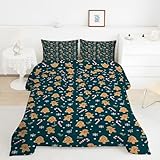 Bettdecke 135x200 Zuckerstange Steppdecke 135x200 Lebkuchenmann 4 Jahreszeiten Bettdecken mit 2 Kissenbezug, Waschbar Microfaser Bettzeug, Warme Weiche Bettdecke ohne BezugY1682