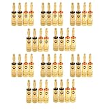 Tuesoa Vergoldete Bananenstecker 20 Rot 20 Schwarz 4Mm 40 STK LL68-4BP1