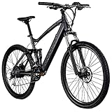 ZÜNDAPP XFS Ebike 27,5 Zoll Fully MTB Fahrrad für Damen und Herren 170-190 cm Elektrofahrrad Hinterradmotor 27 Gang Shimano Scheibenbremse E Bike 504 Wh Akku (schwarz, 48 cm)