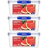 Sistema KLIP IT PLUS Frischhaltedosen Set | 3,35 l | auslaufsichere, stapelbare und luftdichte Vorratsdosen mit Deckel | geeignet für Kühl-/Gefrierschrank | Brotdose schule | 3 Stück
