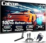 Caixun 27 Zoll 100Hz IPS Gaming Monitor, USB Tpye-C FHD Monitor mit eingebautem Lautsprecher und Ultra-dünner Lünette, HDMI DP USB-C Anschlüsse (USB-C und DP Kabel im Lieferumfang enthalten)