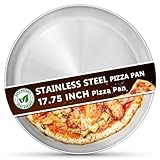 Kevenal Edelstahl Pizza-Pfannen 45,1 cm Pizza-Pfanne für Backofen Stahl Pizzablech Rund Pizzateller Set von 1