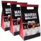 BBQ Marshmallows - Barbecue Süßigkeitsschmaus - Flauschig, Fettfrei und Glutenfrei - Schaumzucker-Süßigkeit für Lagerfeuer-Erlebnisse, Schoko-Fondue oder Backspaß - je Beutel mit 6 Holzstäben (3x250g)