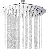 8 Zoll Regendusche Duschkopf aus Edelstahl, Selbstreinigender Regenduschkopf mit Anti-Kalk-Düsen, Runde Duschkopf Regendusche Wassersparende Kopfbrause mit Chrom-Finish, G1/2 Universal (20cm）