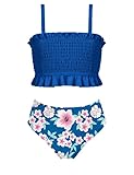 Arshiner Mädchen Bikini Set Sommer Badeanzüge Kinder Verstellbare Träger Tankini Mit Eleganten Falten Bademode Bikinis für Mädchen 5-13 Jahre 140