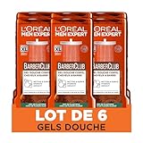 L'Oréal Men Expert Barber Club Duschgel für Körper, Haar & Bart, Herren, 3-in-1-300 ml, 6 Stück