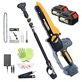 Prunarbo Akku-Kettensäge mit Teleskop 8 Zoll Elektrische Astsäge Brushless 2 4000mAh mit Automatischer Öler und Ersatzkette Handkettensäge für Holzschneidenz (PR-E8 chainsaw+pole set)