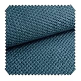novely® MAKAO Velours Polsterstoff mit Kachel-Optik - Weicher Möbelstoff mit Wabenmuster - Pflegeleichte Meterware 1lfm (10 | Rauch Blau)