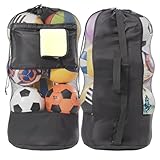 OrgaWise Ballnetz für 10-15 Bälle,Ballsack mit Taschen,Ball Netz zum Aufhängen,Balltasche Fussball,Fussballnetze für Bälle(Taschen, 70x90cm)
