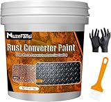 Souvik 2-in-1 Rostumwandler & Metall Grundierung, 1L Schwarze Rostschutzfarbe & Rostentferner für Metall & Auto, Wasserbasierter Metallschutzlack, Hitzebeständige Rostschutzgrundierung & Versiegelung