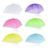 YUDAWN Fliegenhaube, 6 Stück Faltbare Fliegenschirm Kuchenabdeckung Lebensmittel Abdeckung Fruchtfliegenhaube Fliegenabdeckung Speiseschirm für Essen Obst BBQ (12inch)