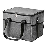 HODAGES Faltbare Kühltasche, Lunchtasche für Männer, weiche Seiten, auslaufsicher, Lunchbox, Arbeit, tragbare Kühltasche für Camping, Familie, Grillen, Picknick, Strand, Auto (Grau, groß, 15 l)