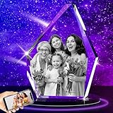 3D-Glasfoto – Einzigartige personalisierte Geschenke mit Ihrem eigenen Foto für Ihn/sie, Mama, Papa, Frauen, Männer, 3D-lasergraviertes Bild, Eisglas-Bild, Jahrestag,