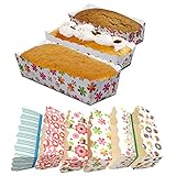 Lsydgn 100 Stück Einweg Mini Kuchenformen Papierbackform Set Mini Backform Aus Papier Rechteck Kuchenform Papier Cupcake Formen Papier,Muffinförmchen Papier Mini,für Kleines Brot,Zufällige Farbe+Stil