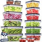 Kottwca Frischhaltedosen mit Deckel Set, 30-teilige Tupperdosen Set (15 Behälter+15 Deckel), Küche Meal Prep Boxen 100% Auslaufsicher, BPA-Frei Frischhaltedose für Mikrowellen und Kühlschrank